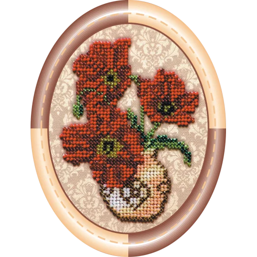 АМ-002 Ваза с маками. Набор для вышивки бисером Абрис Арт