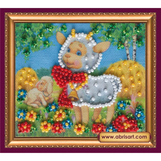 АМА-091 Козочки на лужайке. Набор для вышивки бисером Абрис Арт
