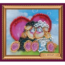 АМА-096 Влюблённые овечки-2. Набор для вышивки бисером Абрис Арт