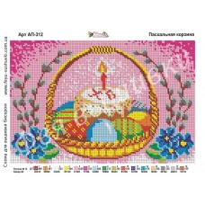 АП-312 Пасхальная корзина. Схема для вышивки бисером. ТМ Фея Вышивки 
