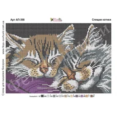 АП-398 Спящие котики. Схема для вышивки бисером Фея Вышивки