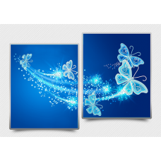 АР3-012  Ажурные бабочки (синий). Схема для вышивки бисером Астрочка
