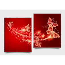 АР3-014  Ажурные бабочки (красный). Схема для вышивки бисером Астрочка