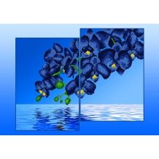 АР2-009 Голубые орхидеи (Диптих. Серия «Элит»). Схема для вышивки бисером Астрочка