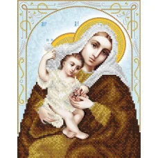 АС4-103 Икона Божией Матери Покрывающая (серебро). Схема для вышивки бисером А-Строчка