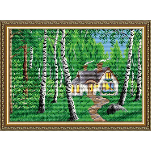 АТ3015 Домик в лесу. Набор для рисования камнями. Арт Солло