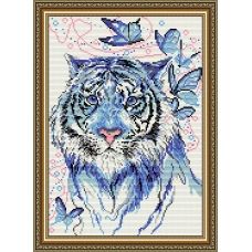 АТ3024 Тигр синий. Набор для рисования камнями. Арт Солло