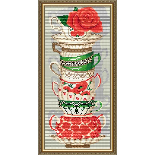 АТ3217 Чашки с розой. Набор для рисования камнями. Арт Солло