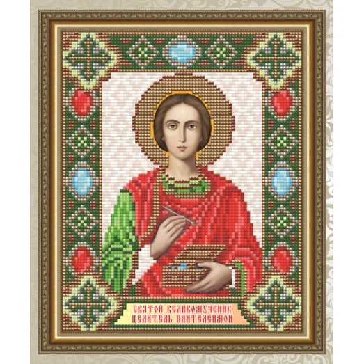 АТ5015 Св Целитель Пантелеймон. Набор для рисования камнями. Арт Солло