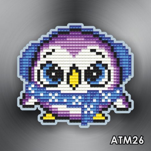 АТМ-026 Пингвинёнок фиолетовый Магнит детский ТМ Артсоло