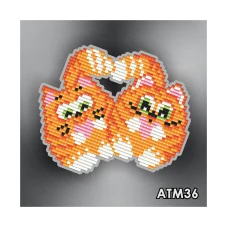 АТМ-036 Коты неразлучники. Набор магнит в алмазной технике ТМ Артсоло