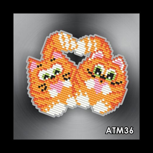 АТМ-036 Коты неразлучники. Набор магнит в алмазной технике ТМ Артсоло