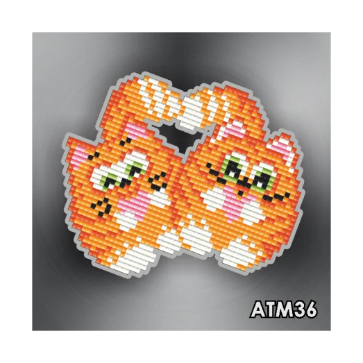 АТМ-036 Коты неразлучники. Набор магнит в алмазной технике ТМ Артсоло