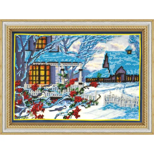 АВ-045 Зимний вечер. Набор для вышивки бисером. Абрис Арт