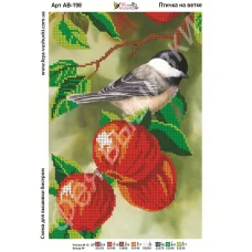 АВ-198 Птичка на ветке. Схема для вышивки бисером. ТМ Фея Вышивки