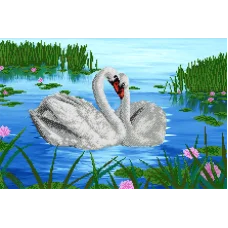АХ2-013 Лебединая верность. Схема для вышивки бисером. А-Строчка