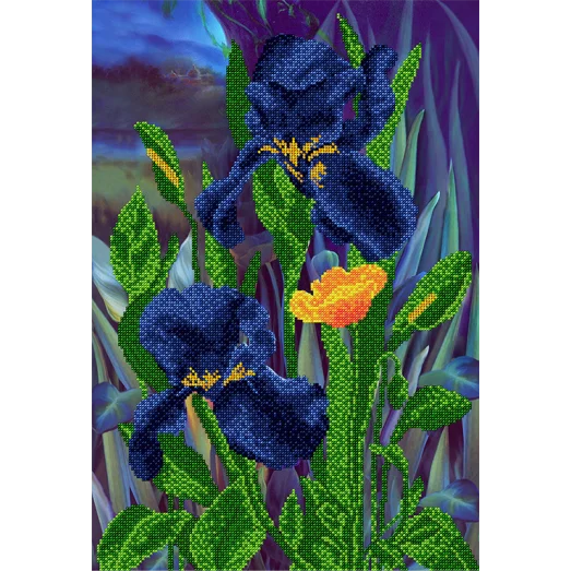АХ2-015 Волшебные ирисы. Схема для вышивки бисером. А-Строчка