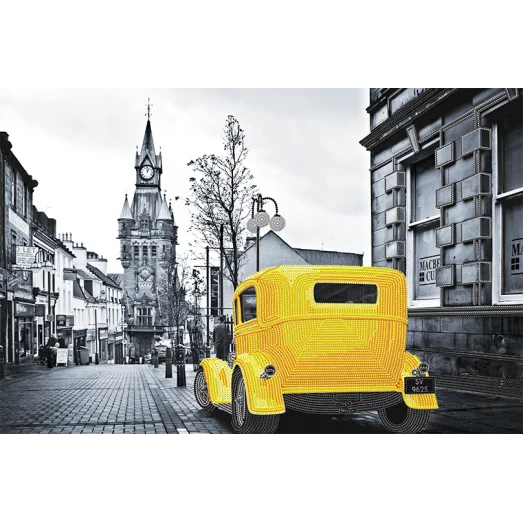 АХ2-034 Желтое такси . Схема для вышивки бисером. А-Строчка