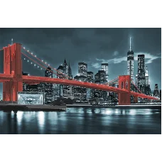 АХ2-035 Бруклинский мост (красный). Схема для вышивки бисером. А-Строчка