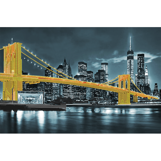 АХ2-036 Бруклинский мост (жёлтый). Схема для вышивки бисером. А-Строчка