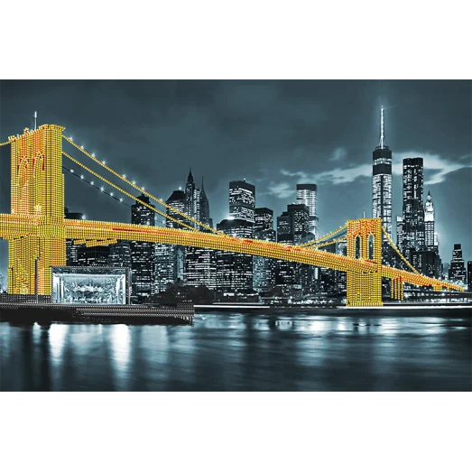 АХ2-036 Бруклинский мост (жёлтый). Схема для вышивки бисером. А-Строчка