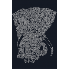 АХ2-043 Слон (на черном). Схема для вышивки бисером. А-Строчка