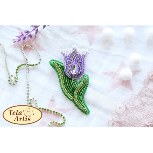 Б-006 Сиреневый тюльпан. Набор для вышивки украшения Тела Артис