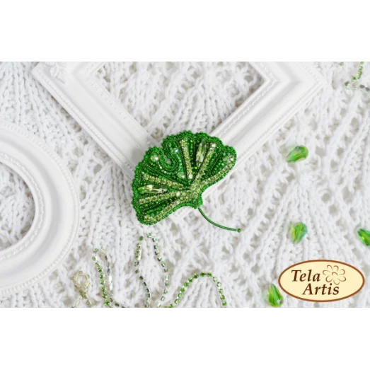 Б-109 Лист гинкго. Набор для вышивки украшения Тела Артис