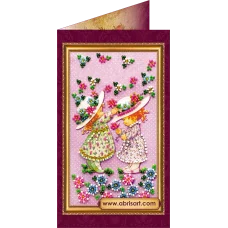 АО-016 С днем рождения-2. Набор-открытка для вышивки бисером Абрис Арт