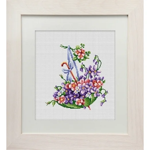 B101 Зеленый зонтик. Набор для вышивки нитками. Luca-s