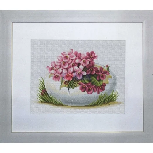 B105 Пасхальная открытка. Набор для вышивки нитками. Luca-s