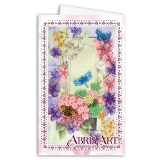 АОМ-004 Открытка-конверт. Стрекоза и бабочки. Абрис Арт