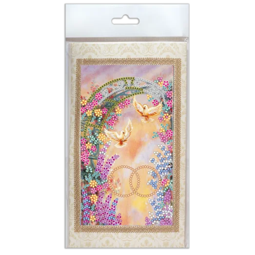 АО-111 С днем бракосочетания. Набор-открытка для вышивки бисером Абрис Арт