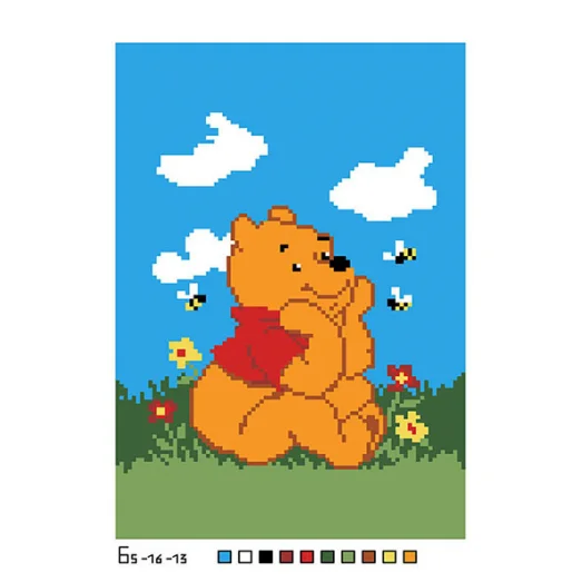 Б5-16-013 Мишка на отдыхе. Канва для вышивки нитками Вышиванка