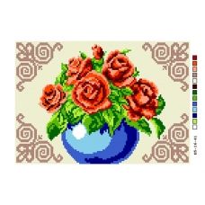 Б5-16-041 Алые розы. Канва для вышивки нитками Вышиванка