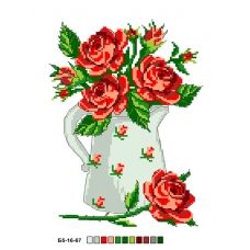 Б5-16-067 Красные розы. Канва для вышивки нитками Вышиванка