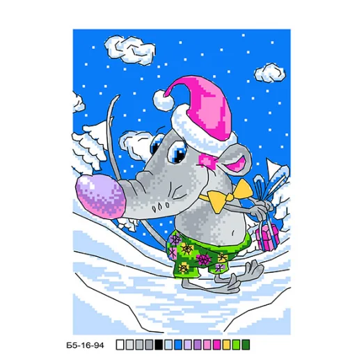 Б5-16-094 Мышка. Канва для вышивки нитками Вышиванка