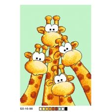Б5-16-098 Веселые жирафы. Канва для вышивки нитками Вышиванка