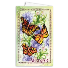 АОМ-008 Открытка-конверт. Три мотылька. Абрис Арт