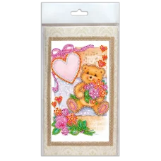 АО-124 Плюшевое счастье. Набор-открытка для вышивки бисером Абрис Арт