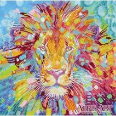 АС-365 Разноцветный лев. Схема на художественном холсте Абрис Арт