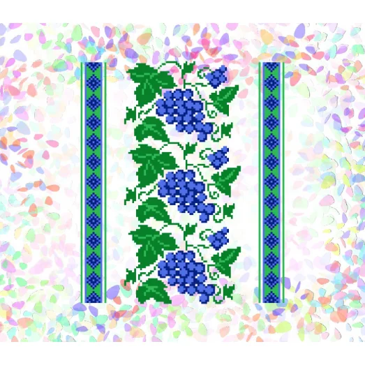 К-257 Виноград. Водорастворимый флизелин для вышивки Confetti