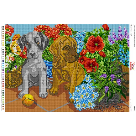 БА2-141 Веселые игры в саду. Схема для вышивки бисером ТМ Вишиванка