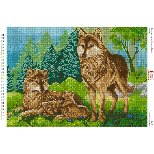 БА2-191 Волки. Схема для вышивки бисером ТМ Вишиванка
