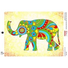 БА3-461 Разноцветный слон. Схема для вышивки бисером ТМ Вышиванка 
