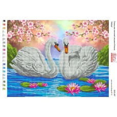 БА3-467 Лебеди. Схема для вышивки бисером ТМ Вышиванка 
