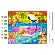 БА5-122 Морские друзья. Схема для вышивки бисером ТМ Вышиванка