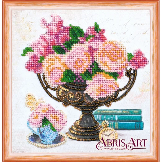 АМ-169 Набор для вышивки бисером на холсте Садовые цветы. ТМ Абрис Арт