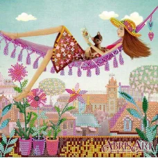 АС-540 С видом на крыши. Схема на художественном холсте Абрис Арт