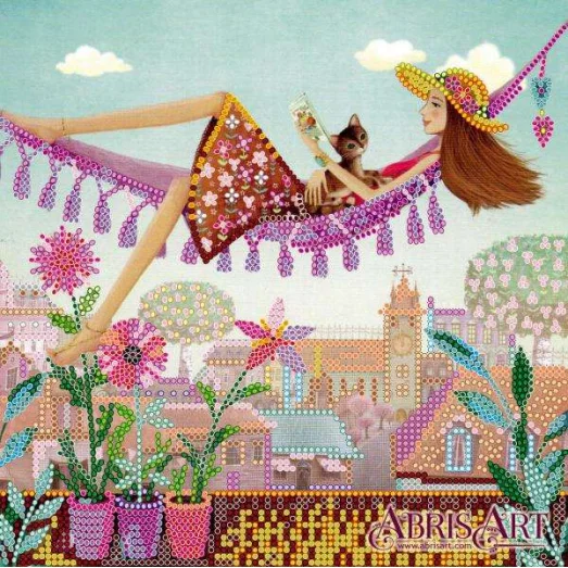 АС-540 С видом на крыши. Схема на художественном холсте Абрис Арт